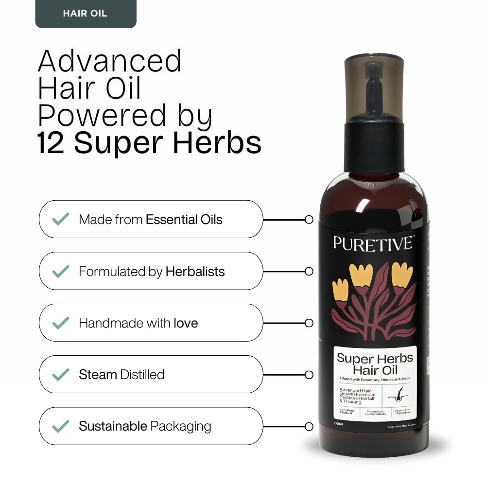 Puretive Hair Oil | Herbs Blend Hair Nourishment | 100 ml