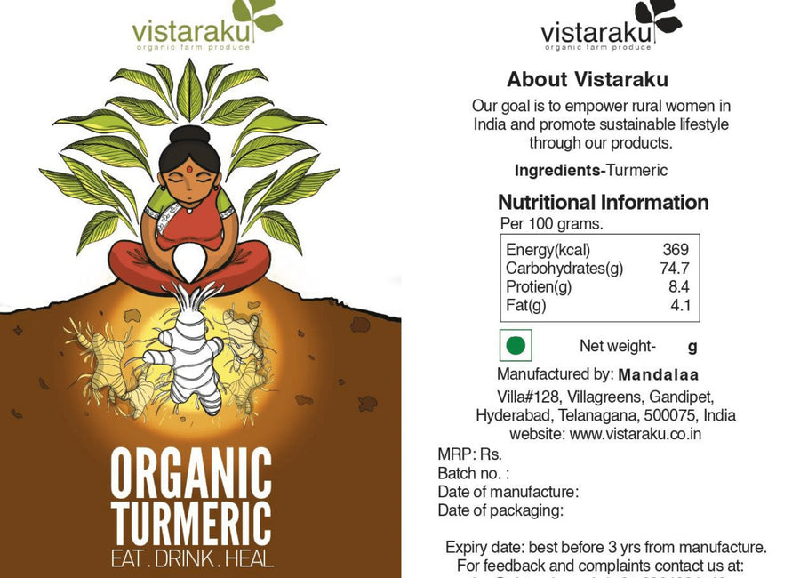 Organic Turmeric | Stone Grounded | 120 g - bhrsa