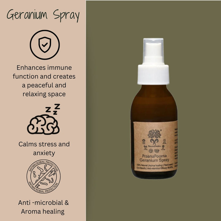 PraanaPoorna Geranium Spray | 100 ml - bhrsa