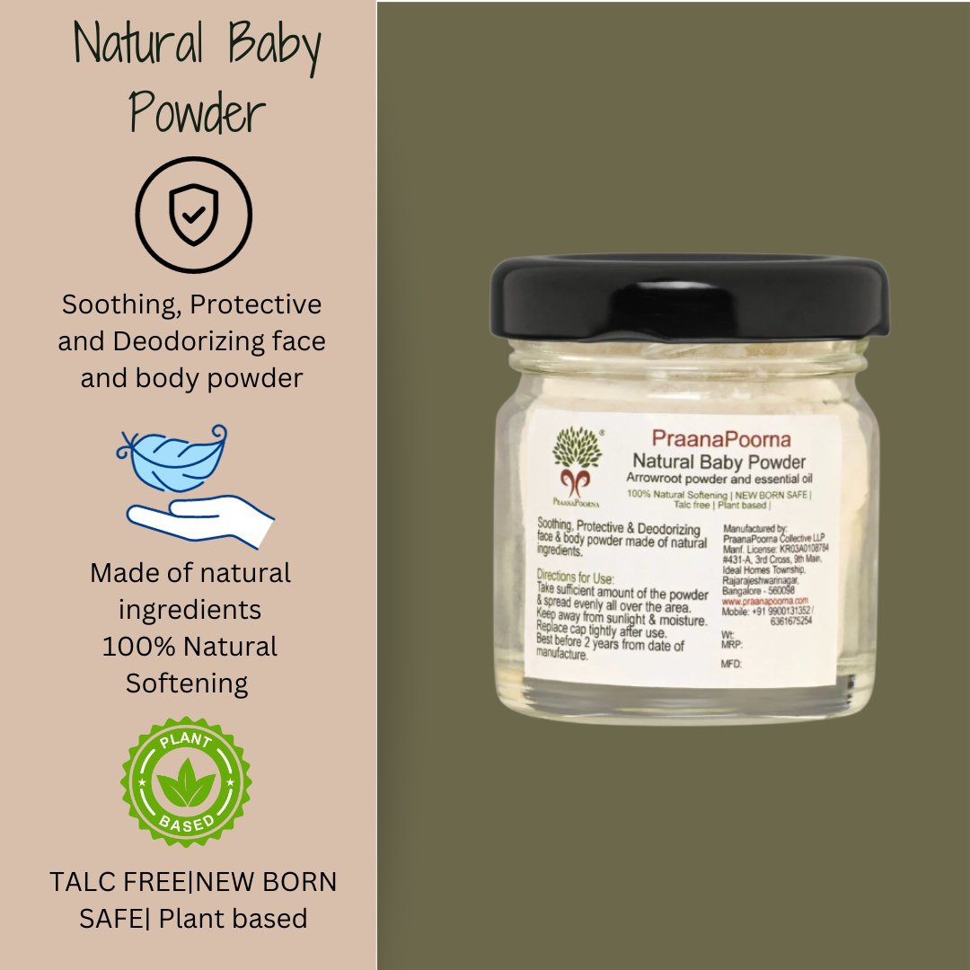 Praanapoorna Natural Baby Powder | 20 ml - bhrsa