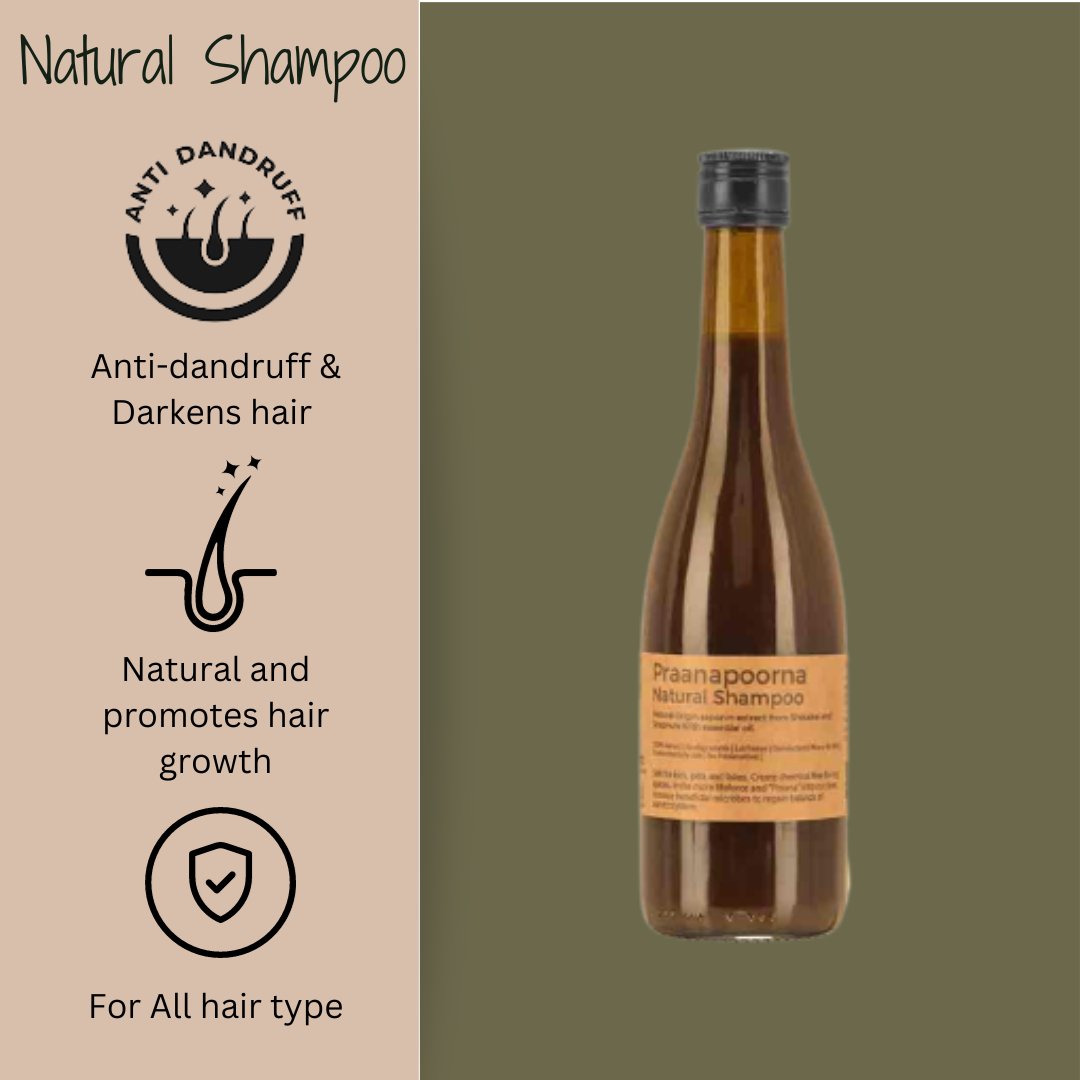 PraanaPoorna Natural Shampoo | 350 ml - bhrsa