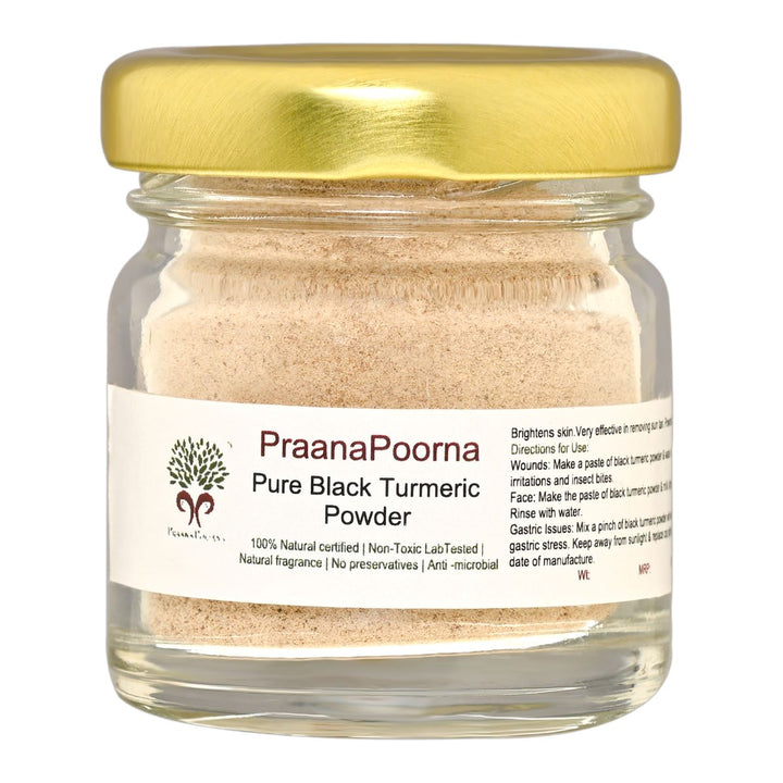 PraanaPoorna Pure Black Turmeric Powder | 20 ml - bhrsa