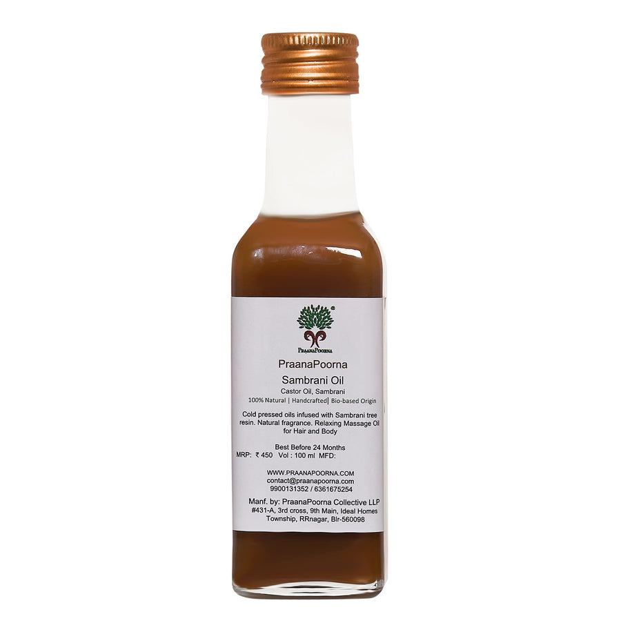 PraanaPoorna Sambrani Castor Oil | 100 ml - bhrsa