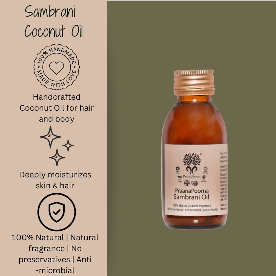 PraanaPoorna Sambrani Coconut Oil | 100 ml - bhrsa