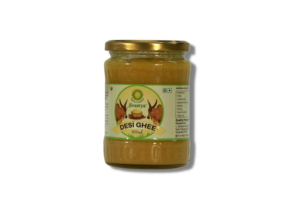 Pure & Organic Desi A2 Gir Cow Ghee | Organic Cultured Ghee | 500 ml - bhrsa