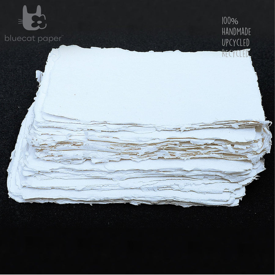 White Cotton Paper | Handmade | Pack of 24 | A4 - bhrsa