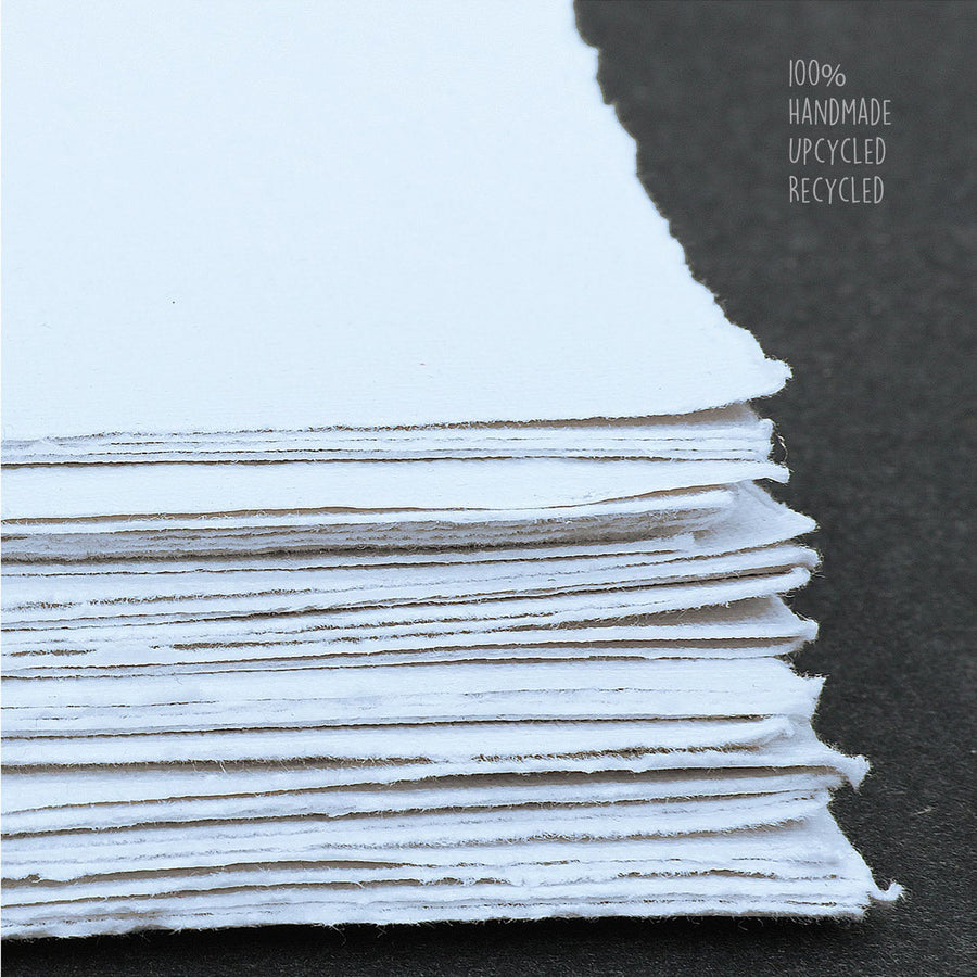 White Handmade Paper | Premium Art Cotton | Pack of 24 | A4 - bhrsa
